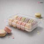 PET Plastic Clamshell Food Container | Transparent Hinged Storage Box | Pack of 25