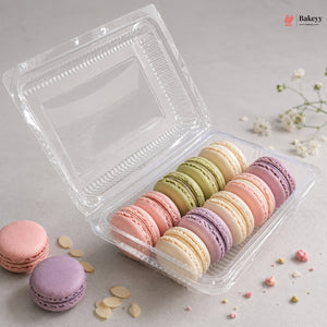PET Plastic Clamshell Food Container | Transparent Hinged Storage Box | Pack of 25