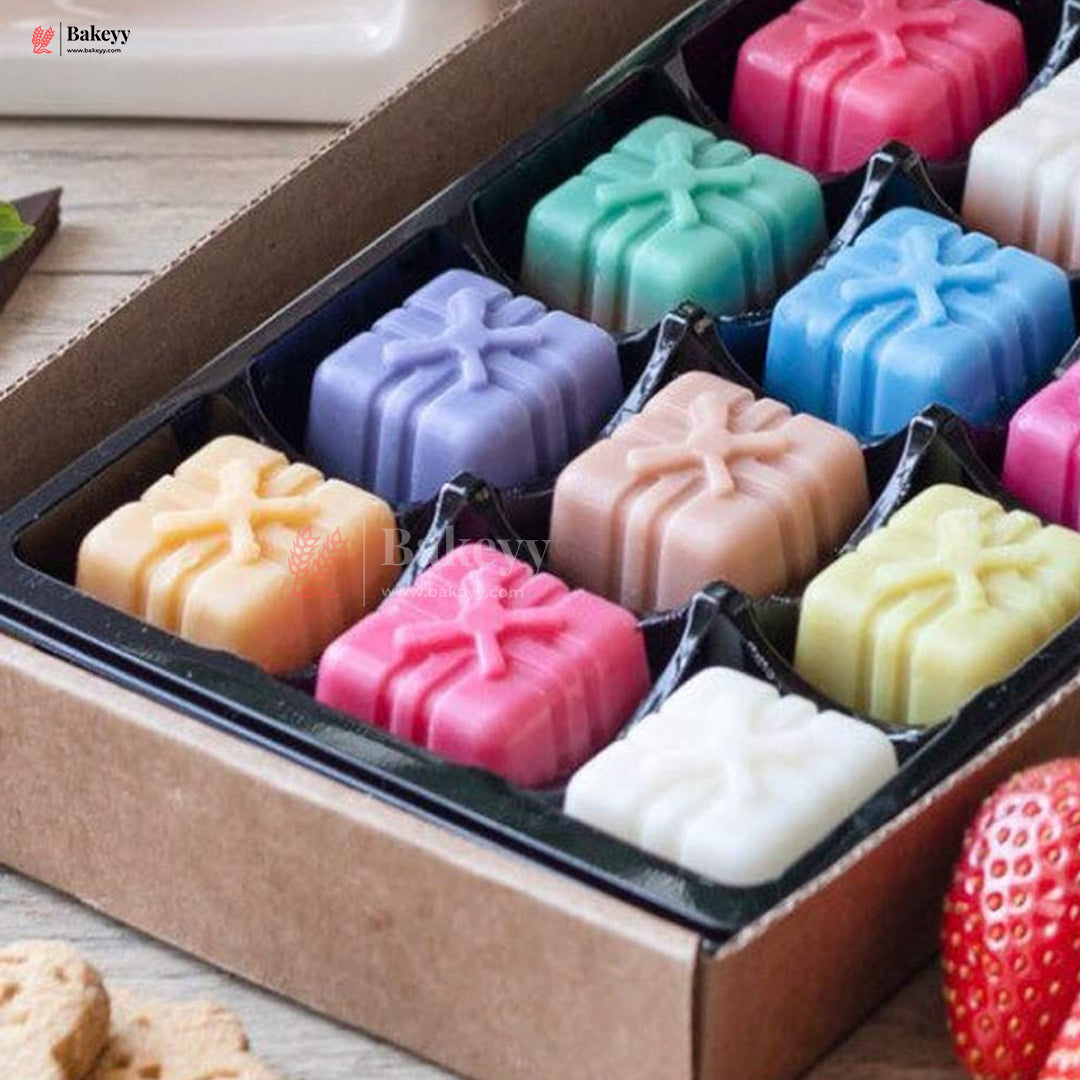 Silicone Gift Box Shape Chocolate Mould – 15 Cavity Decorative Treat Tray| 1 Piece