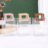 PVC Transparent Handle Gift Bag (18×20×9 cm) | Premium Clear Carry Bag for Gifting, Hampers & Return Gifts | Pack of 2