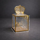 Luxury Gold Foil PVC Gift Box with Heart Top | Premium Return Gift Box | Pack of 10