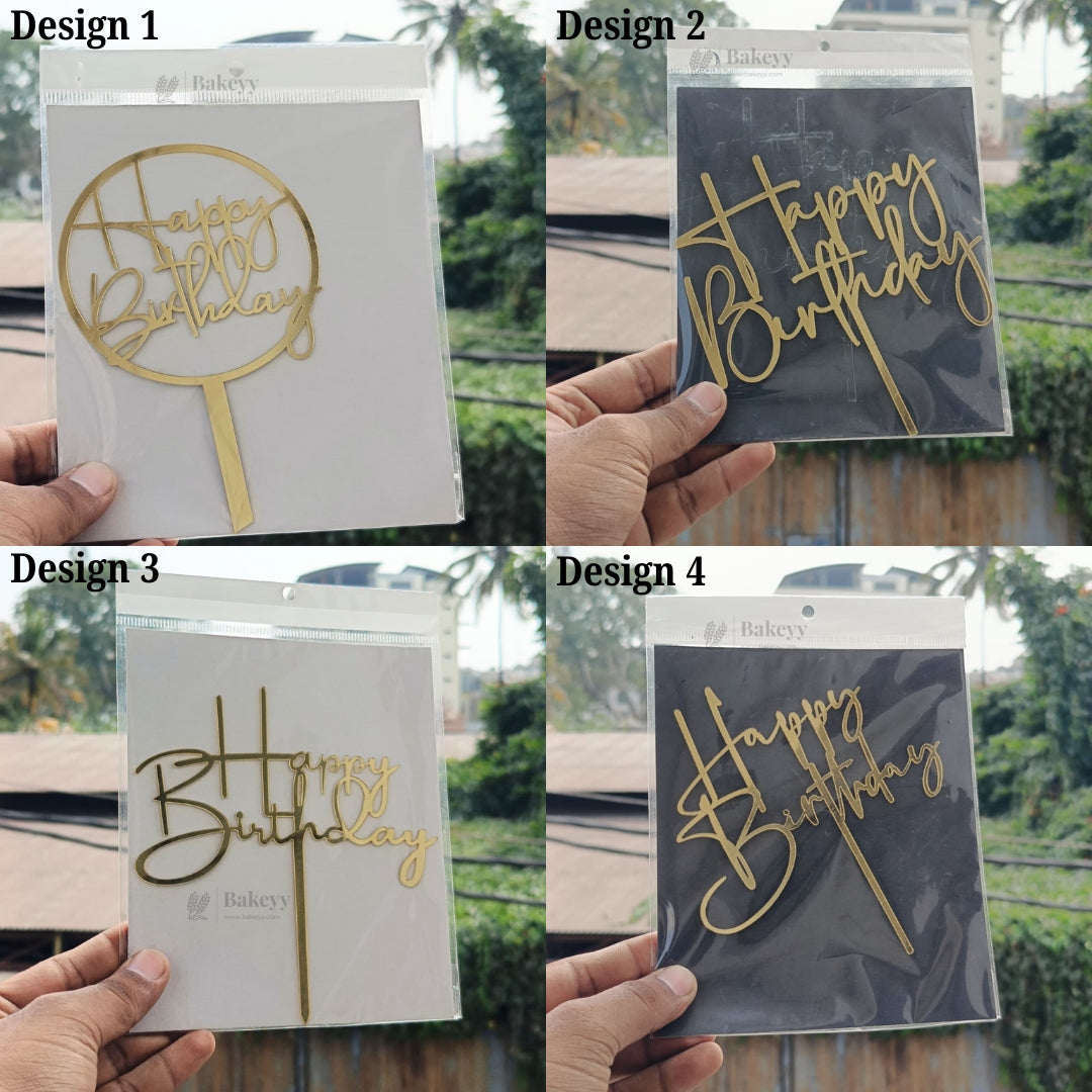 6 Inch Acrylic Cake Topper | Decorative Cake Topper for Celebrations | Assorted designs | Pack of 1