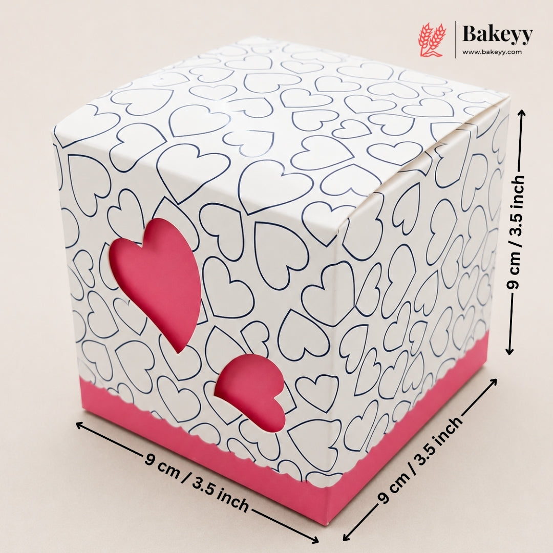 Heart Design Bakery Gift Box for Cupcakes & Desserts | Pack of 1
