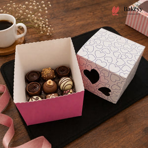 Heart Design Bakery Gift Box for Cupcakes & Desserts | Pack of 1