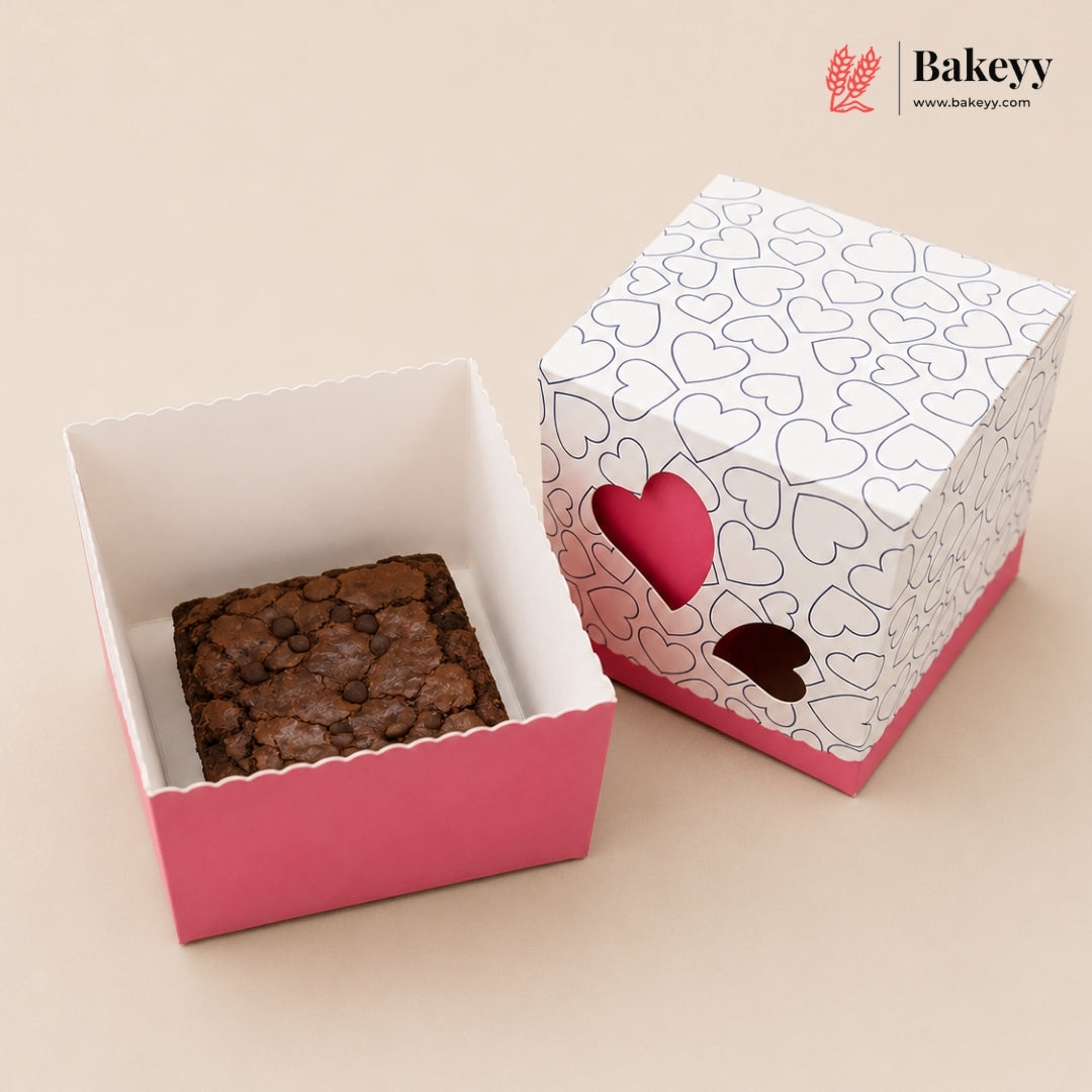 Heart Design Bakery Gift Box for Cupcakes & Desserts | Pack of 1