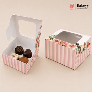 Floral Chocolate Gift Box with Transparent Window | Pack of 1