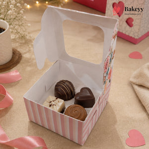 Floral Chocolate Gift Box with Transparent Window | Pack of 1