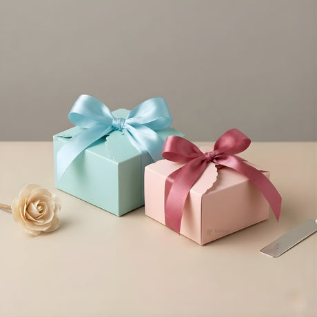 Paper Goodie Gift Box with Ribbon Tie | Elegant Favor Box | 2 Color Options | Pack of 20