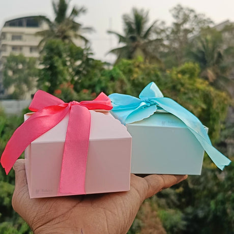 Paper Goodie Gift Box with Ribbon Tie | Elegant Favor Box | 2 Color Options | Pack of 20