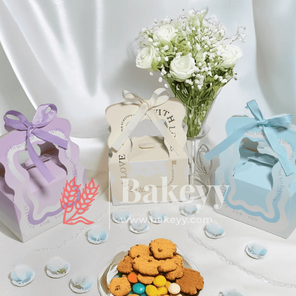 Paper Box with Ribbon | Chocolate Box | Pack Of 10 | Candy Box | Return Gift Box | - Bakeyy.com - {{ shop.shopifyCountryName }}