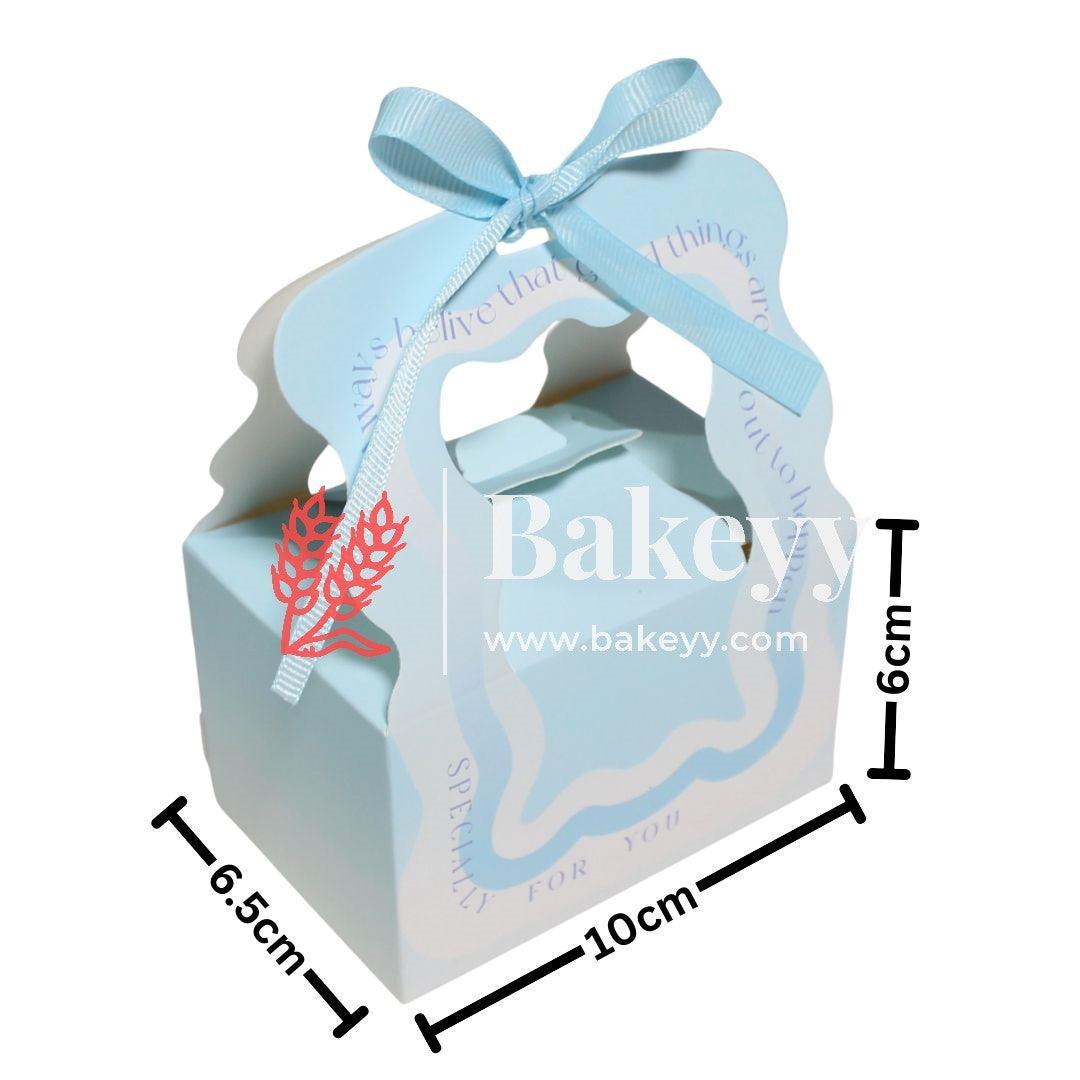 Paper Box with Ribbon | Chocolate Box | Pack Of 10 | Candy Box | Return Gift Box | - Bakeyy.com - India - Paper Box with Ribbon | Chocolate Box | Pack Of 10 | Candy Box | Return Gift Box | - Blue
