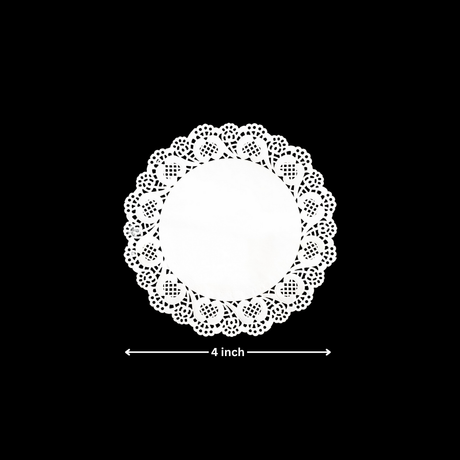 Paper Doilies | Round Decorative Paper Placemats for Desert | Tableware Decoration | Lace Doilies | Pack of 100 - Bakeyy.com - India - Paper Doilies | Round Decorative Paper Placemats for Desert | Tableware Decoration | Lace Doilies | Pack of 100 - 4 Inch