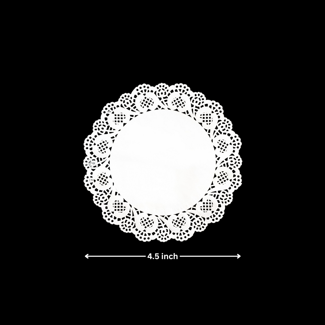 Paper Doilies | Round Decorative Paper Placemats for Desert | Tableware Decoration | Lace Doilies | Pack of 100 - Bakeyy.com - India - Paper Doilies | Round Decorative Paper Placemats for Desert | Tableware Decoration | Lace Doilies | Pack of 100 - 4.5 Inch