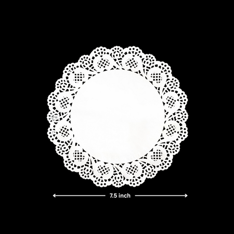 Paper Doilies | Round Decorative Paper Placemats for Desert | Tableware Decoration | Lace Doilies | Pack of 100 - Bakeyy.com - India - Paper Doilies | Round Decorative Paper Placemats for Desert | Tableware Decoration | Lace Doilies | Pack of 100 - 7.5 Inch