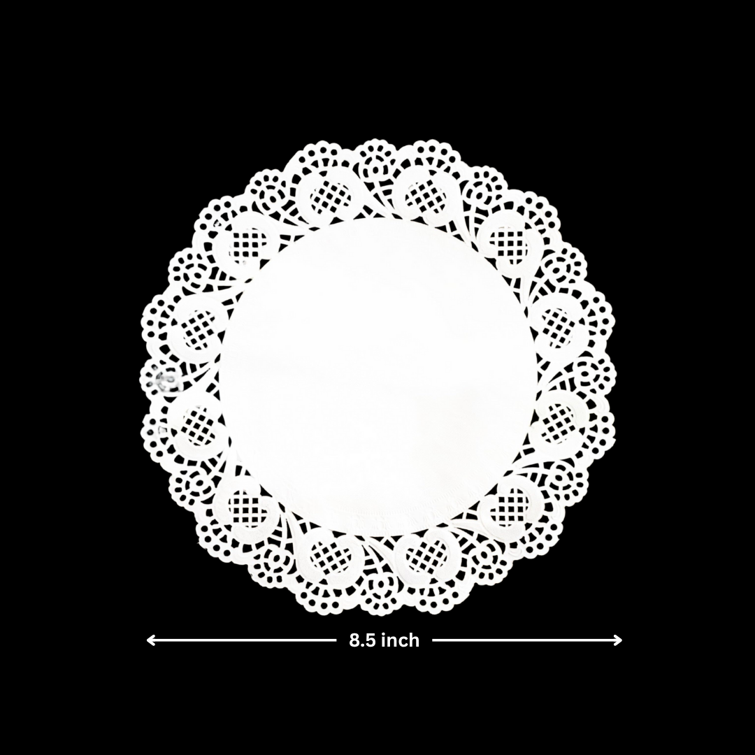 Paper Doilies | Round Decorative Paper Placemats for Desert | Tableware Decoration | Lace Doilies | Pack of 100 - Bakeyy.com - India - Paper Doilies | Round Decorative Paper Placemats for Desert | Tableware Decoration | Lace Doilies | Pack of 100 - 8.5 Inch