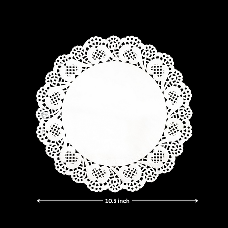 Paper Doilies | Round Decorative Paper Placemats for Desert | Tableware Decoration | Lace Doilies | Pack of 100 - Bakeyy.com - India - Paper Doilies | Round Decorative Paper Placemats for Desert | Tableware Decoration | Lace Doilies | Pack of 100 - 10.5 Inch