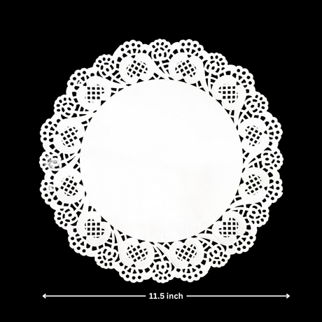 Paper Doilies | Round Decorative Paper Placemats for Desert | Tableware Decoration | Lace Doilies | Pack of 100 - Bakeyy.com - India - Paper Doilies | Round Decorative Paper Placemats for Desert | Tableware Decoration | Lace Doilies | Pack of 100 - 11.5 Inch