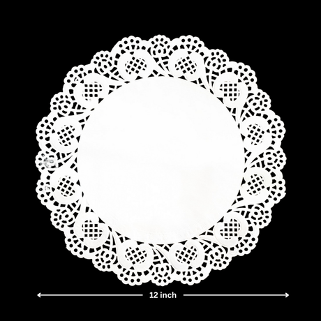 Paper Doilies | Round Decorative Paper Placemats for Desert | Tableware Decoration | Lace Doilies | Pack of 100 - Bakeyy.com - India - Paper Doilies | Round Decorative Paper Placemats for Desert | Tableware Decoration | Lace Doilies | Pack of 100 - 12 Inch