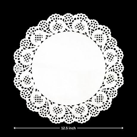 Paper Doilies | Round Decorative Paper Placemats for Desert | Tableware Decoration | Lace Doilies | Pack of 100 - Bakeyy.com - India - Paper Doilies | Round Decorative Paper Placemats for Desert | Tableware Decoration | Lace Doilies | Pack of 100 - 12.5 Inch