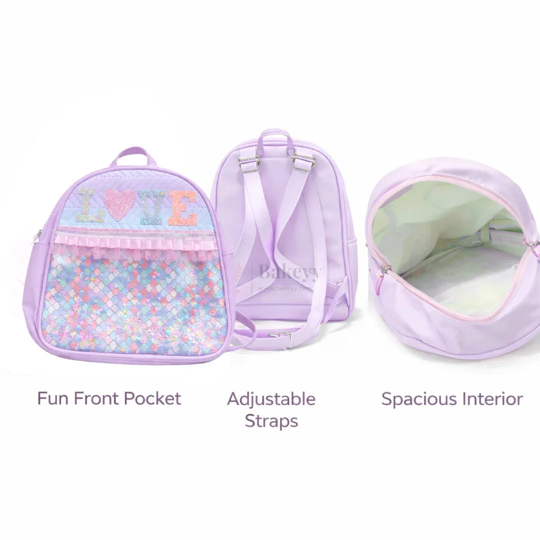 PastelPurpleKidsBackpackwithGlitterLOVELetters_4 - Bakeyy.com