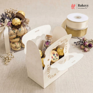 Pastel Ribbon Handle Favor Goodie Box Set | Candy, Chocolate & Return Gift Packaging | Pack of 10