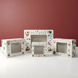 Santa Theme White Pastry Box | Christmas Pastry Box | Festive Bakery Packaging | Multi-Sizes | Pack of 25