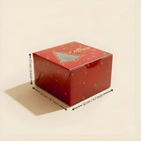 Tree Window Red Pastry Box | Christmas Pastry Box | Festive Bakery Packaging | Multi-Sizes | Pack of 25