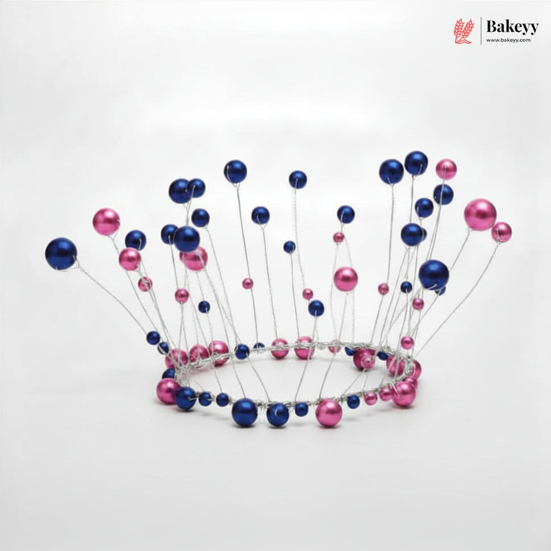 Colorful beaded tiara on a white background with 'Bakeyy' branding.