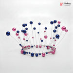 Colorful beaded tiara on a white background with 'Bakeyy' branding.