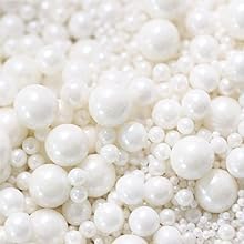 White Edible Pearl Sprinkles - 7  Sizes Mix