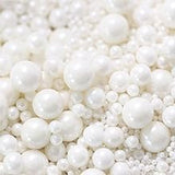 White Edible Pearl Sprinkles - 7  Sizes Mix