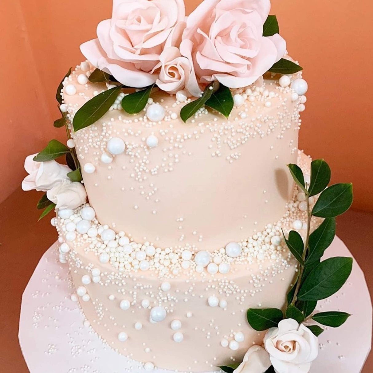 White Edible Pearl Sprinkles - 7  Sizes Mix