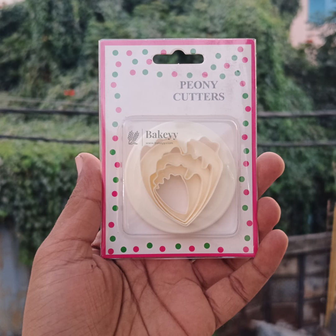 Peony Flower Fondant Cutter Set | Multi-Size Petal Cutters for Realistic Sugar Flowers | Pack of 4