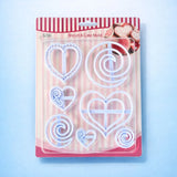 Heart Shape Theme Fondant & Cookie Cutter Set | 7 Piece | Pack of 1