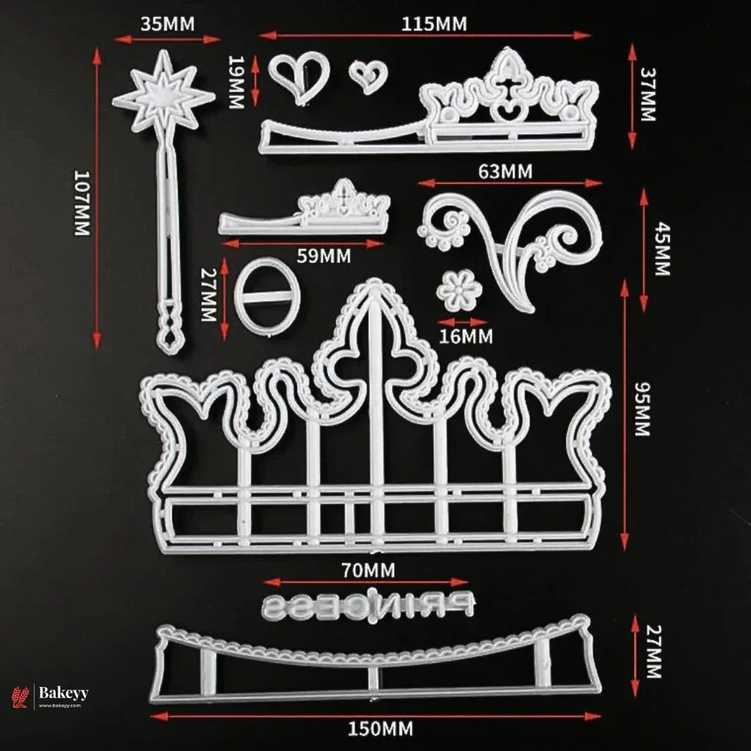 Crown Theme Fondant Cutter Set | 11 Piece | Pack of 1