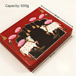 Pichwai Cow & Lotus Printed Sweet Gift Box | Multiple Capacities | Pack of 4