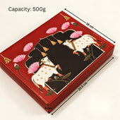 Pichwai Cow & Lotus Printed Sweet Gift Box | Multiple Capacities | Pack of 4