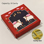 Pichwai Cow & Lotus Printed Chocolate Gift Box with Cavity | Multiple Capacities | Pack of 4