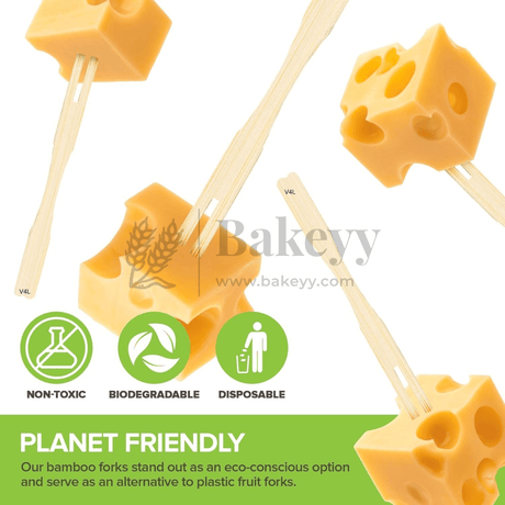 Wooden Fruit Fork Sets Pack Of 70 | Mini Fork for Snacks | Eco-Friendly Wooden Cutlery | Bamboo Party Forks | Mini Cocktail Picks |Fruit Appetizers Dessert Forks - Bakeyy.com - India - Wooden Fruit Fork Sets Pack Of 70 | Mini Fork for Snacks | Eco-Friendly Wooden Cutlery | Bamboo Party Forks | Mini Cocktail Picks |Fruit Appetizers Dessert Forks - Default Title