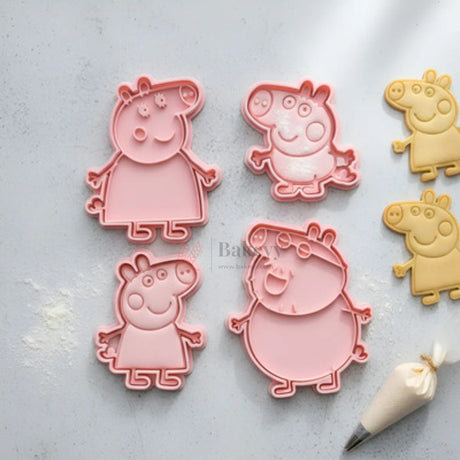Peppa Pig Theme Cookie Cutter & Embosser Set 6 Piece | Pack of 1
