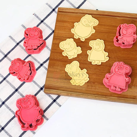 Peppa Pig Theme Cookie Cutter & Embosser Set 6 Piece | Pack of 1
