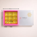 Pink Sliding Chocolate Box with Gold Cavity  Premium Rigid Gift Box for Chocolates  