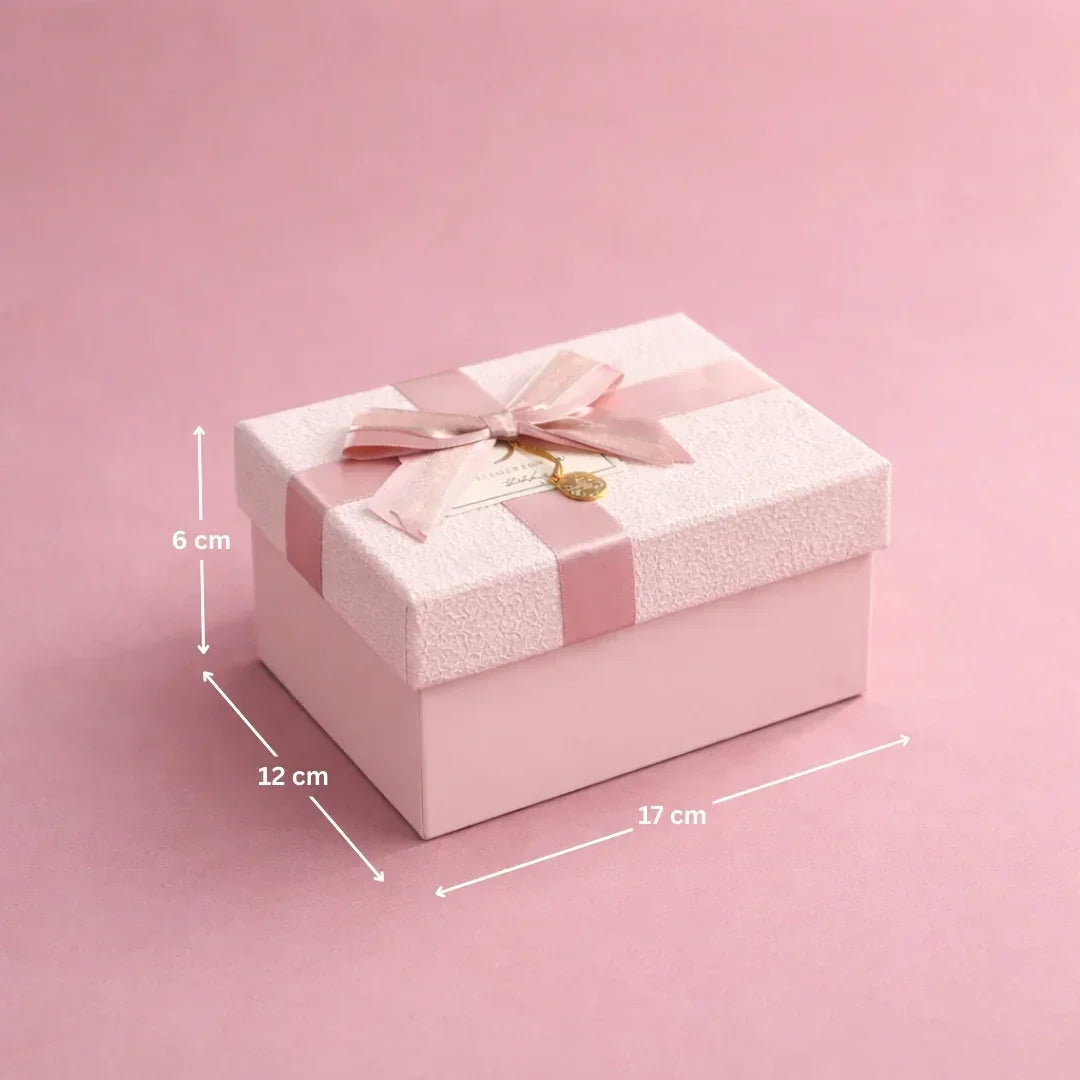 PinkTexturedLuxuryGiftBoxPremiumRigidHamperGiftBoxwithLid_Ribbon3SizesAvailablepackof1_3 - Bakeyy.com