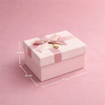 PinkTexturedLuxuryGiftBoxPremiumRigidHamperGiftBoxwithLid_Ribbon3SizesAvailablepackof1_3 - Bakeyy.com