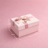 Pink Textured Luxury Gift Box | Premium Rigid Hamper Gift Box with Lid & Ribbon | 3 Sizes Available | pack of 1
