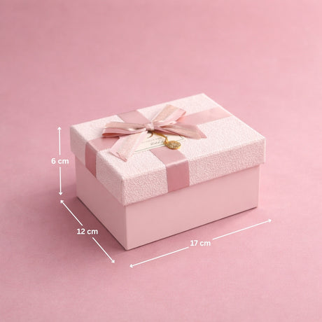 Pink Textured Luxury Gift Box | Premium Rigid Hamper Gift Box with Lid & Ribbon | 3 Sizes Available | pack of 1