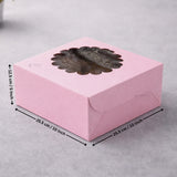 Pink Cake Box with Flower Window Top | Multiple Sizes Available | Pack of 25