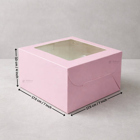 Pink Cake Box with Square Window Top | Multiple Sizes Available | Pack of 25