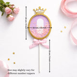 Pink Crown Shaker Number Cake Topper | 0–9 Available | Pack of 1