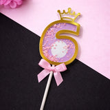 Pink Crown Shaker Number Cake Topper | 0–9 Available | Pack of 1